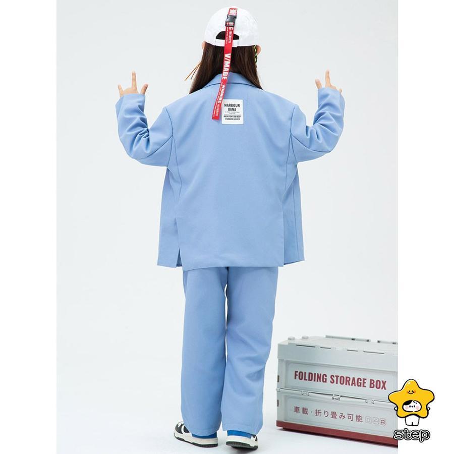 ダンス 衣装 キッズ ヒップホップ セットアップ ダンススーツ 長袖 青色スーツ ジャケット パンツ 長ズボン 上下セット 2点セット へそ出し ジャズダンス 衣装 | ブランド登録なし | 08