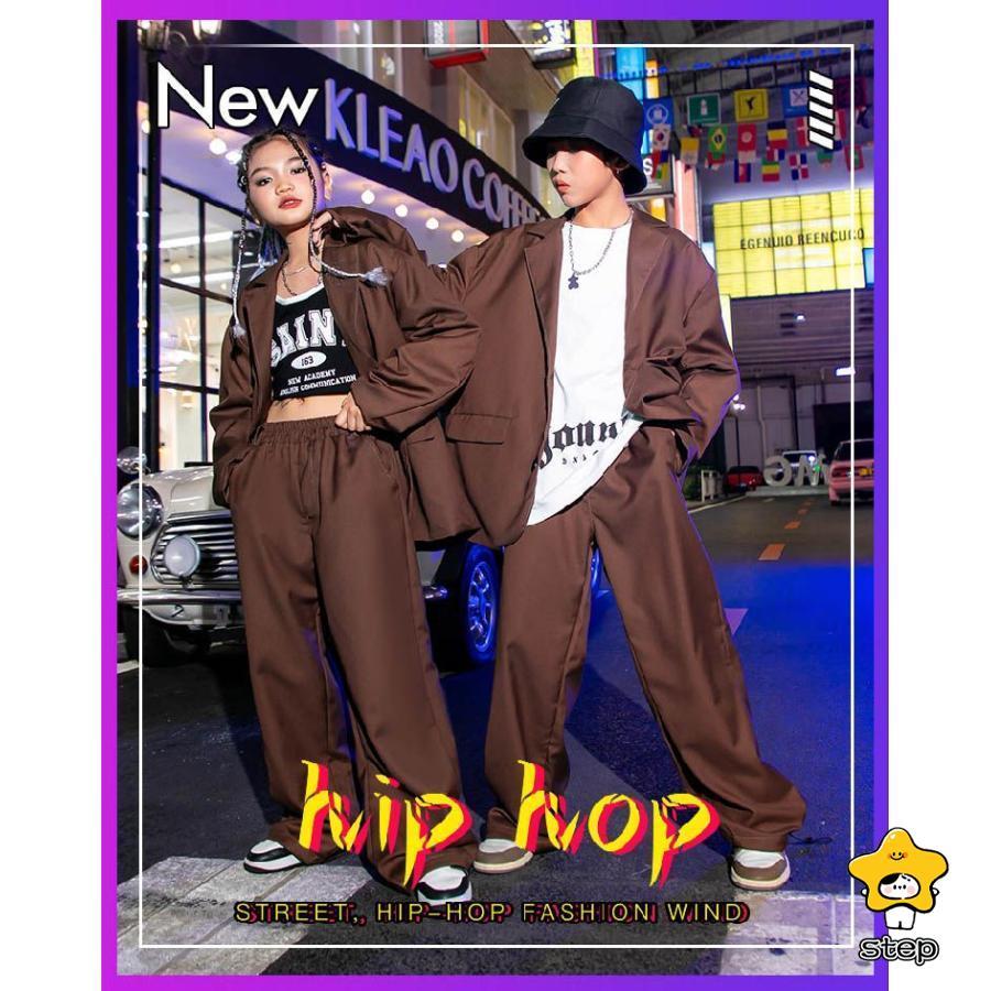 キッズ ダンス衣装 茶色 スーツ ヒップホップ セットアップ かっこいい 男の子 女の子 韓国 K-pop衣装 ジャズダンス かっこいい ジャケット パンツスーツ 卒業式 | ブランド登録なし | 01