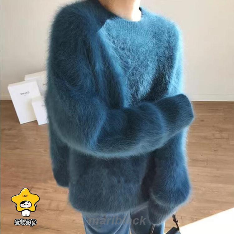 シャギー ニット トップス レディース 秋 冬 トップス ニット セーター ニットトップス プルオーバー シャギーニット 長袖 起毛 ミドル丈 ニットセーター 体型 | ブランド登録なし | 06