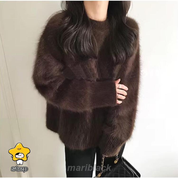 シャギー ニット トップス レディース 秋 冬 トップス ニット セーター ニットトップス プルオーバー シャギーニット 長袖 起毛 ミドル丈 ニットセーター 体型 | ブランド登録なし | 07