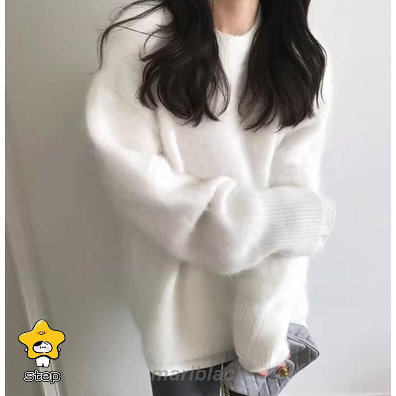 シャギー ニット トップス レディース 秋 冬 トップス ニット セーター ニットトップス プルオーバー シャギーニット 長袖 起毛 ミドル丈 ニットセーター 体型 | ブランド登録なし | 09