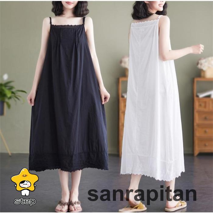 インナーワンピース ペチコート 綿 レース 春 夏 ペチワンピース キャミワンピース レディース 40代 春夏 刺繍風 綿 体型カバー 韓国 カジュアル | ブランド登録なし