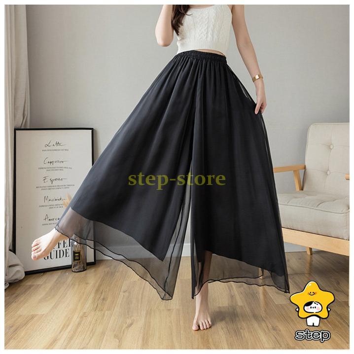 ワイドパンツ シフォン レディース ガウチョパンツ 大きいサイズ 夏 フレアパンツ ガウチョ スカンツ スカーチョ ロングパンツ ズボン パンツ ロング丈 | ブランド登録なし | 10