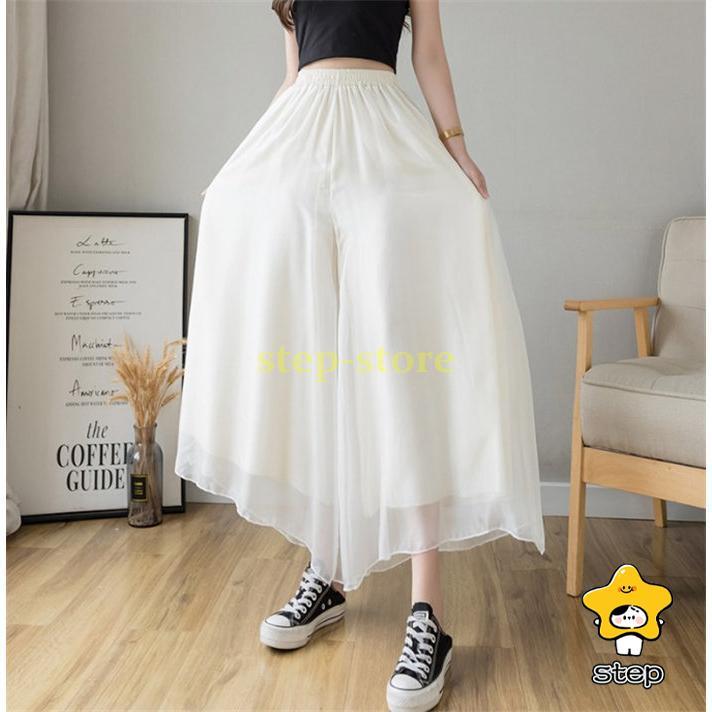 ワイドパンツ シフォン レディース ガウチョパンツ 大きいサイズ 夏 フレアパンツ ガウチョ スカンツ スカーチョ ロングパンツ ズボン パンツ ロング丈 | ブランド登録なし | 02