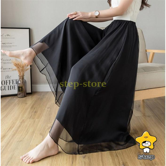 ワイドパンツ シフォン レディース ガウチョパンツ 大きいサイズ 夏 フレアパンツ ガウチョ スカンツ スカーチョ ロングパンツ ズボン パンツ ロング丈 | ブランド登録なし | 03