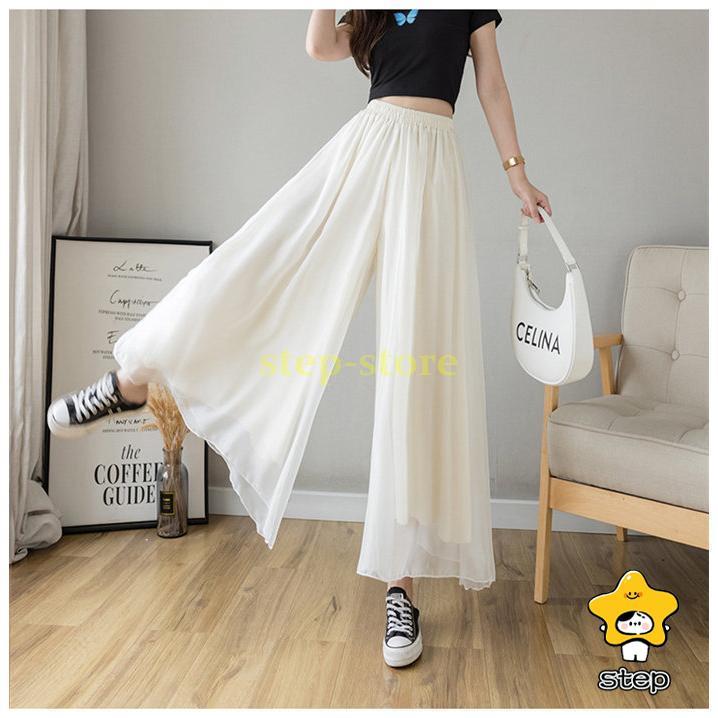 ワイドパンツ シフォン レディース ガウチョパンツ 大きいサイズ 夏 フレアパンツ ガウチョ スカンツ スカーチョ ロングパンツ ズボン パンツ ロング丈 | ブランド登録なし | 04