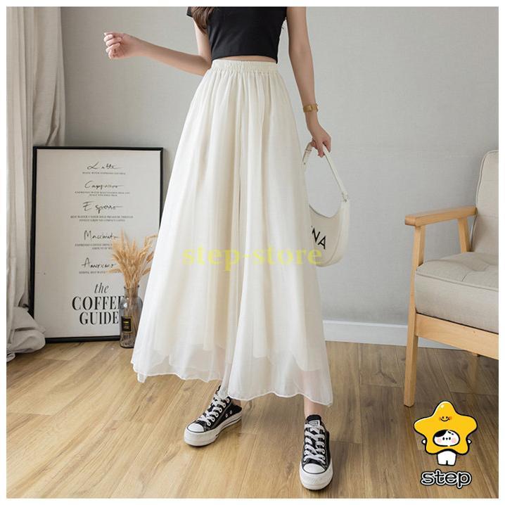 ワイドパンツ シフォン レディース ガウチョパンツ 大きいサイズ 夏 フレアパンツ ガウチョ スカンツ スカーチョ ロングパンツ ズボン パンツ ロング丈 | ブランド登録なし | 05