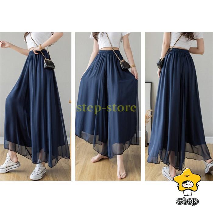 ワイドパンツ シフォン レディース ガウチョパンツ 大きいサイズ 夏 フレアパンツ ガウチョ スカンツ スカーチョ ロングパンツ ズボン パンツ ロング丈 | ブランド登録なし | 08