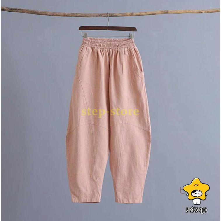 リネンパンツ バルーンパンツ 麻パンツ ロングパンツ ワイドパンツ 春 夏 レディース 綿麻 切り替え カーブパンツ サルエルパンツ | ブランド登録なし | 11