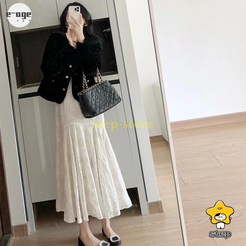 総レース ロング丈 ワンピース ドレス 膝下 春 夏 長袖 パルーンスリーブ きれいめ レディース ティアードワンピース フレア マキシ丈 細見え 体型カバー 通勤 | ブランド登録なし | 11