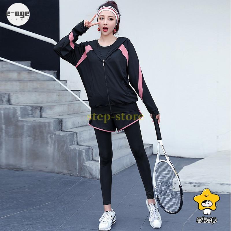 スポーツウェア 上下セット ヨガウェア レディース トップス パンツ フィットネスウェア パーカー 4点セット 大きいサイズ ランニングウェア トレーニングウェア | ブランド登録なし | 09