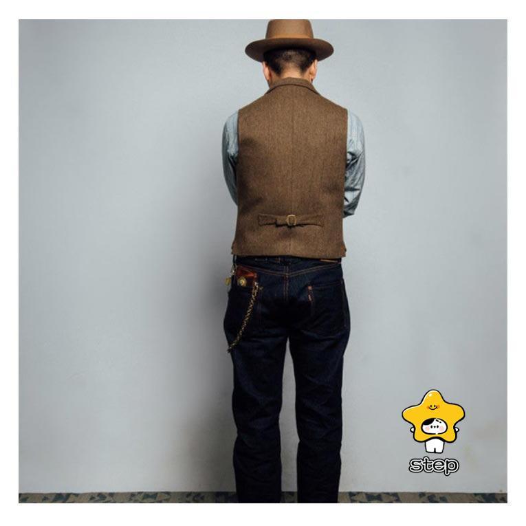 ベスト メンズ スーツ ジレ ツイード ウール混 暖かい スリム 大きいサイズ ビジネス 細身 ビジネス 結婚式ベスト フォーマル  紳士 カジュアル | ブランド登録なし | 10