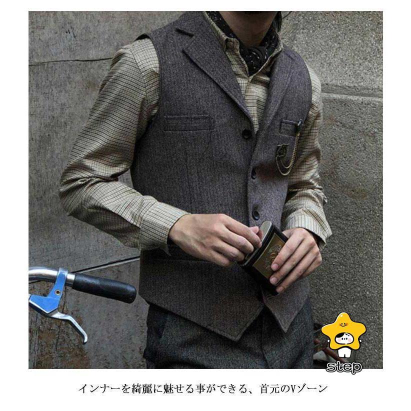 ベスト メンズ スーツ ジレ ツイード ウール混 暖かい スリム 大きいサイズ ビジネス 細身 ビジネス 結婚式ベスト フォーマル  紳士 カジュアル | ブランド登録なし | 11