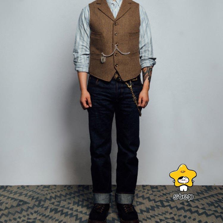 ベスト メンズ スーツ ジレ ツイード ウール混 暖かい スリム 大きいサイズ ビジネス 細身 ビジネス 結婚式ベスト フォーマル  紳士 カジュアル | ブランド登録なし | 04