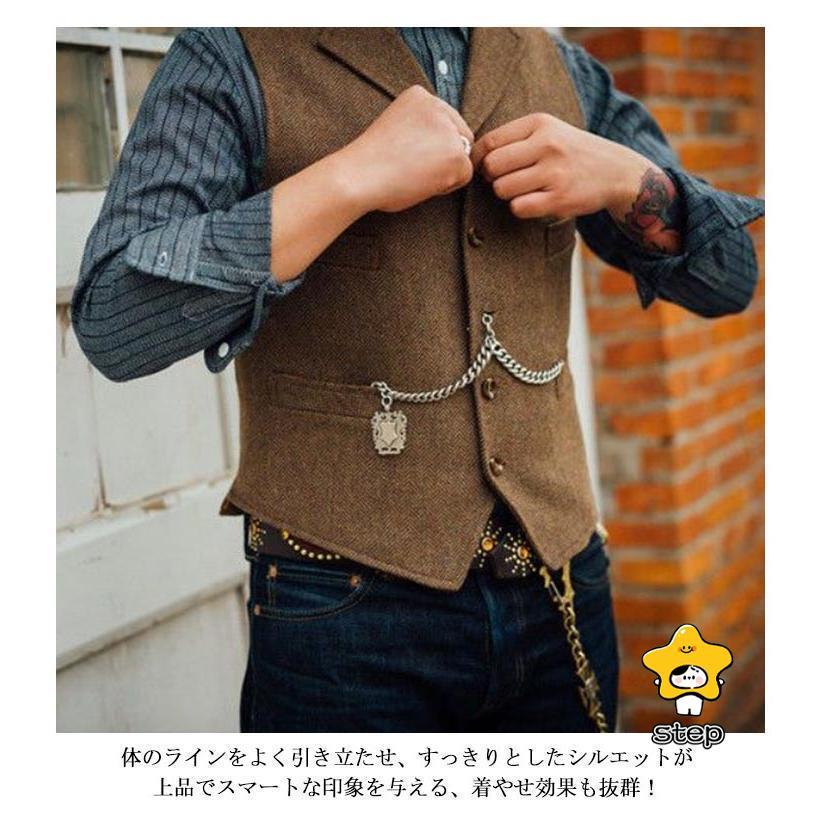 ベスト メンズ スーツ ジレ ツイード ウール混 暖かい スリム 大きいサイズ ビジネス 細身 ビジネス 結婚式ベスト フォーマル  紳士 カジュアル | ブランド登録なし | 08