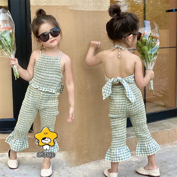 セットアップ ベビー タンクトップ キッズ 女の子 ブラウス 春秋 上下セット ノースリーブ トップス ロングパンツ ガウチョパンツ 花柄 90 100 110 120 130 140 | ブランド登録なし