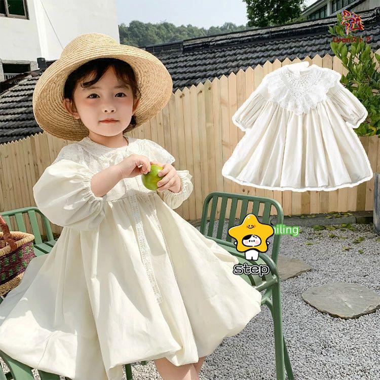 韓国子供服 ワンピース 女の子 ベビー フォーマル 姫様 秋 長袖 プリンセス レース 白ワンピース 韓国こども服 カワイイ おしゃれ カジュアル 子供服 | ブランド登録なし