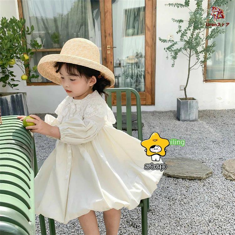 韓国子供服 ワンピース 女の子 ベビー フォーマル 姫様 秋 長袖 プリンセス レース 白ワンピース 韓国こども服 カワイイ おしゃれ カジュアル 子供服 | ブランド登録なし | 01