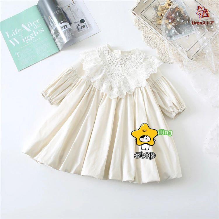韓国子供服 ワンピース 女の子 ベビー フォーマル 姫様 秋 長袖 プリンセス レース 白ワンピース 韓国こども服 カワイイ おしゃれ カジュアル 子供服 | ブランド登録なし | 06