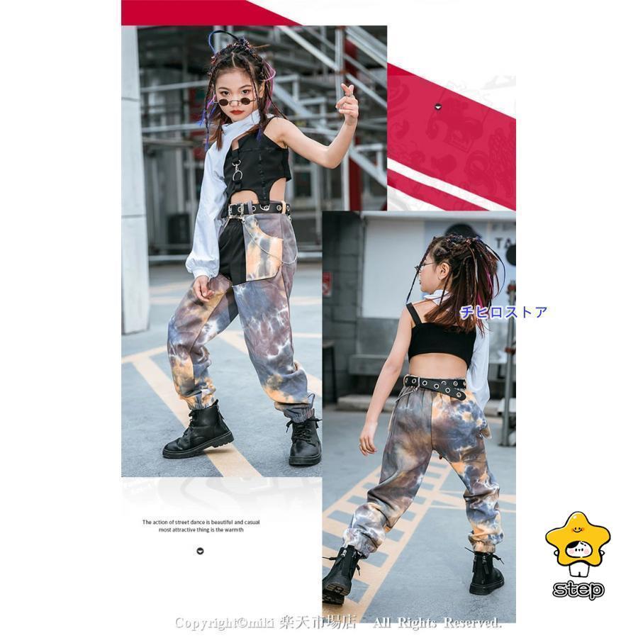 3点セット タンクトップ ズボン ベスト キッズ 社交ダンス 衣装 ジャズダンス 衣装 子供 ガールズ チア ユニフォーム キッズ チアリーダー コスチューム チアガ_3