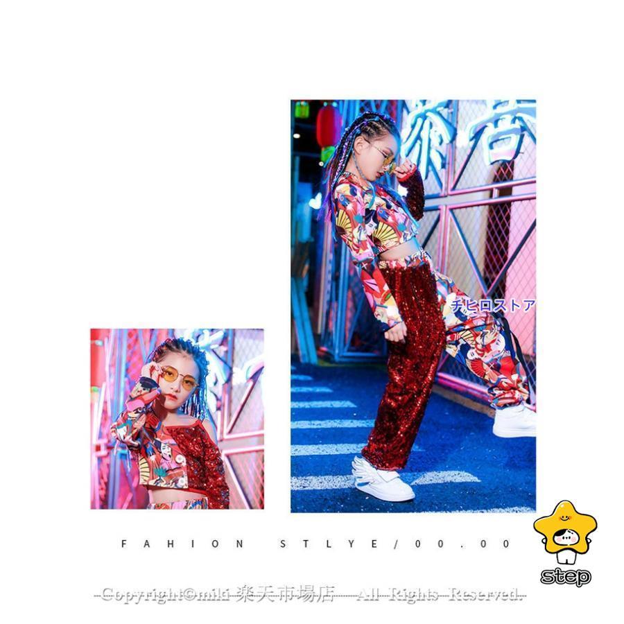 スパンコール ズボン キッズ 社交ダンス 衣装 ジャズダンス 衣装 子供 ガールズ チア ユニフォーム キッズ チアリーダー コスチューム チアガール 衣装 ステージ_5