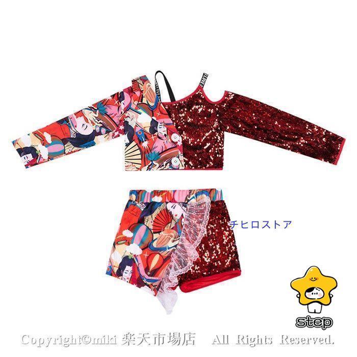 スパンコール ズボン キッズ 社交ダンス 衣装 ジャズダンス 衣装 子供 ガールズ チア ユニフォーム キッズ チアリーダー コスチューム チアガール 衣装 ステージ_7