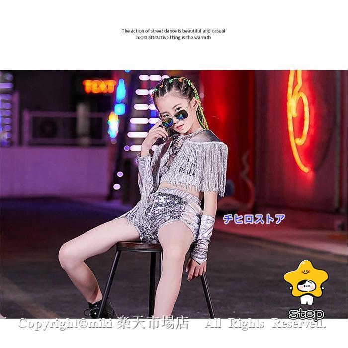 新作 スパンコール ダンス衣装 ラテンダンス衣装 ドレス 子供　キッズ　女の子 ジュニア 社交ダンス 衣装　ワンピース　ジャズダンス 衣装 チアリーダー コ_4