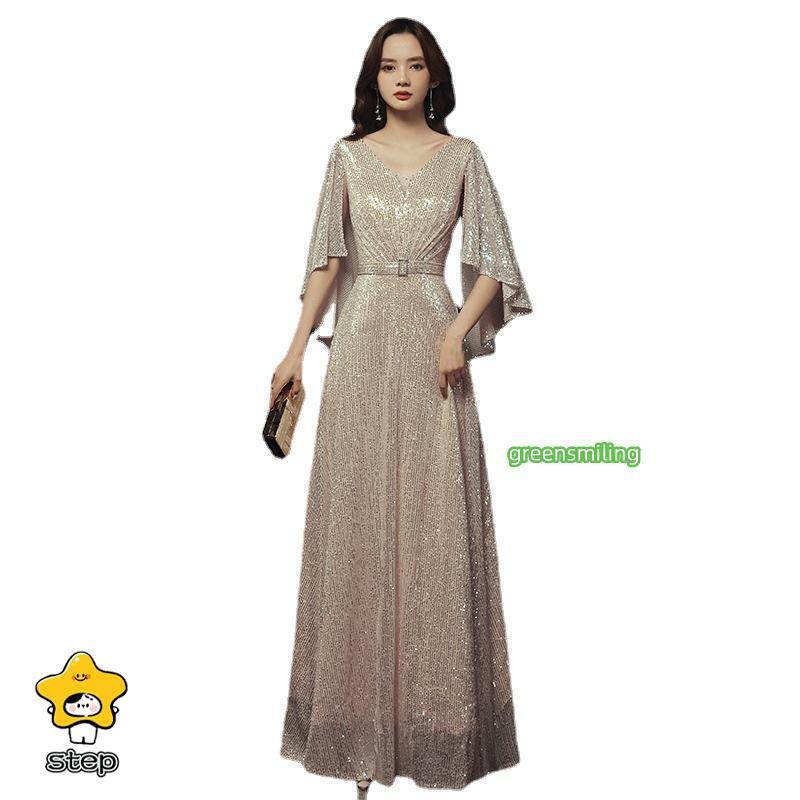 イブニングドレス ロングドレス カラオケドレス シャンパン ステージ