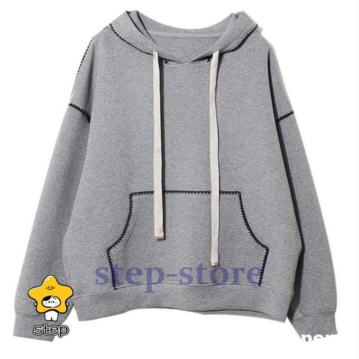 パーカー レディース プルオーバー ステッチ デザイン 前