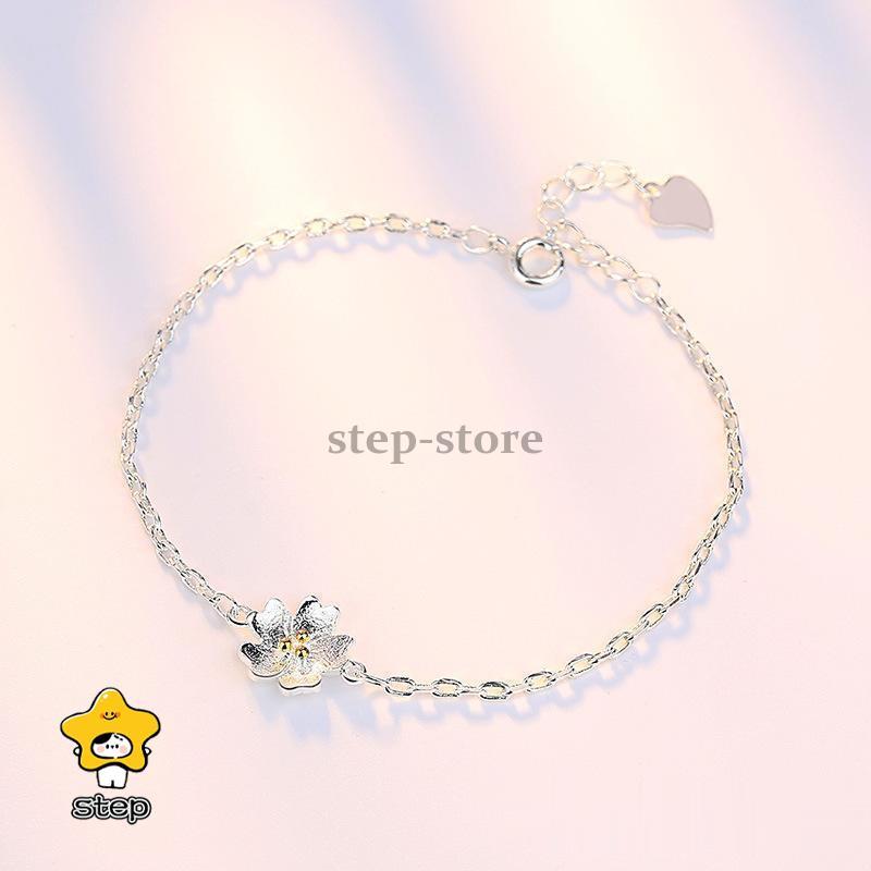 ブレスレット レディース アクセサリー 腕輪 プレゼント シンプル  小さめ チャーム チェーン 花 フラワー 桜 ハート アジャスター 華奢 細 | ブランド登録なし | 04