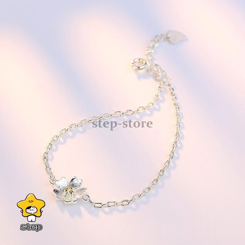 ブレスレット レディース アクセサリー 腕輪 プレゼント シンプル  小さめ チャーム チェーン 花 フラワー 桜 ハート アジャスター 華奢 細 | ブランド登録なし | 06
