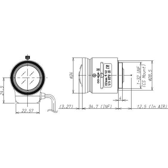 CCTVレンズ TAMRON (タムロン)   13FG22IR   焦点距離 2.2 mm   単焦点 超広角    1/3" CSマウント |  | 01