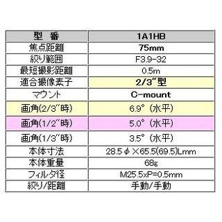 CCTVレンズ TAMRON (タムロン)  Ｃマウント・レンズ 1A1HB |  | 02