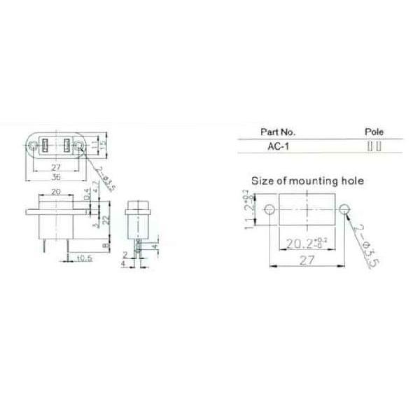 EDK  エコー電子　 AC-1   ( AC OUTLET  ) ( 5個セット ) |  | 01