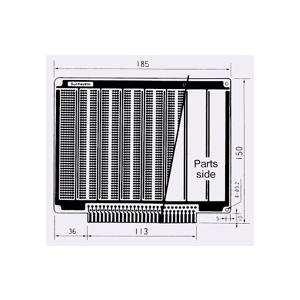 サンハヤト 基板  CPU-108G   端子付き基板　両面・グリーンエポキシ1.6t・185Ｘ150mm | 