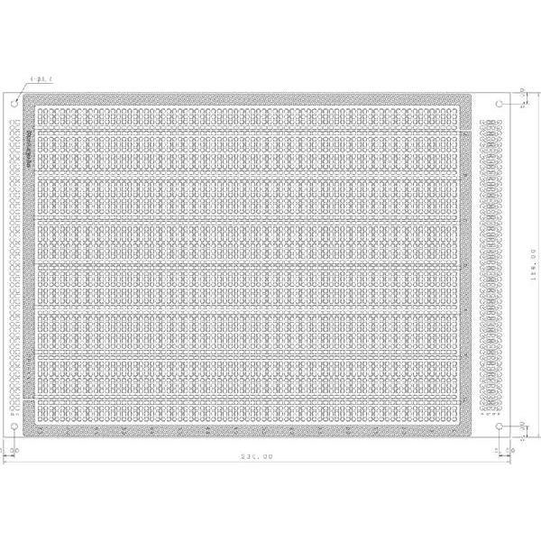サンハヤト 基板  CPU-133   ユニバーサル基板　片面・ガラスエポキシ1.6t・230×156mm | 