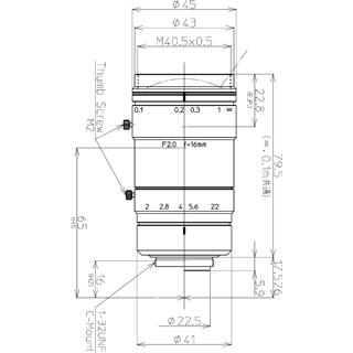 CCTVレンズ 興和(KOWA：コーワ)LM16XC2 焦点距離 16mm 4/3"型 Cマウント |  | 01