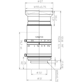 CCTVレンズ 興和(KOWA：コーワ)　LM25VM35 焦点距離 25mm 50メガ 2"型(φ32) TFLマウント お取寄 |  | 01