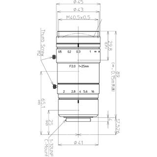 CCTVレンズ 興和(KOWA：コーワ)LM25XC2 焦点距離 25mm 4/3"型 Cマウント |  | 01