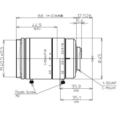 CCTVレンズ 興和(KOWA：コーワ)LM35FC24M 焦点距離 35mm 24メガピクセル 1.1”型 Cマウント |  | 01