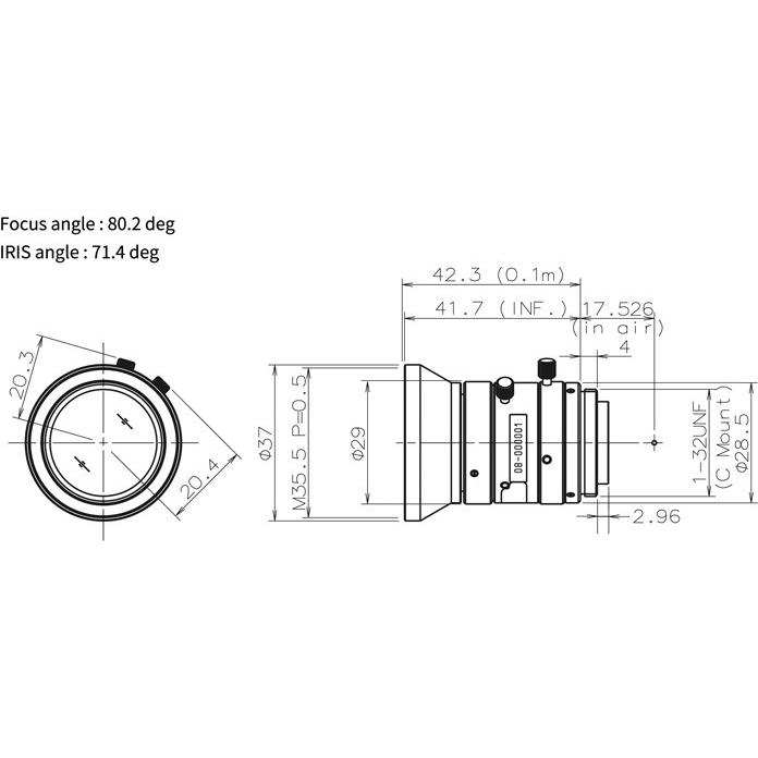 CCTVレンズ TAMRON  M112FM08 メガピクセル対応単焦点レンズ(1/1.2"型対応) 焦点距離 8mm 2メガ Cマウント 取寄せ |  | 01