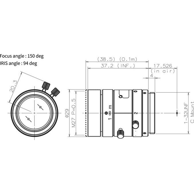 CCTVレンズ TAMRON  M112FM12 メガピクセル対応単焦点レンズ(1/1.2"型対応) 焦点距離 12mm 2メガ Cマウント 取寄せ |  | 01