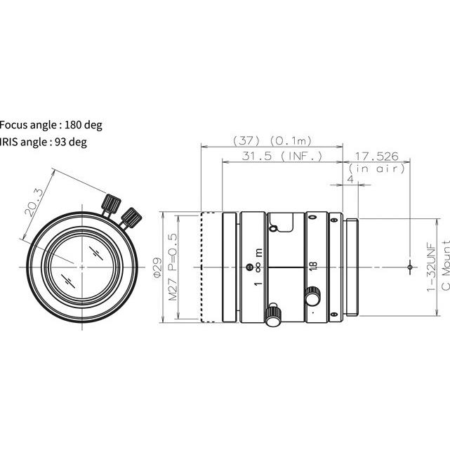 CCTVレンズ TAMRON  M112FM25 メガピクセル対応単焦点レンズ(1/1.2"型対応) 焦点距離 25mm 2メガ Cマウント 取寄せ |  | 01