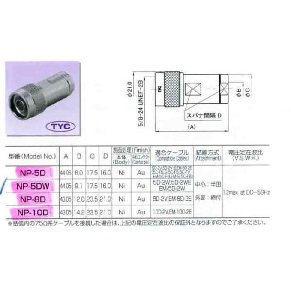 トーコネ（東洋コネクター） N型 プラグ NP-5DW |  | 01
