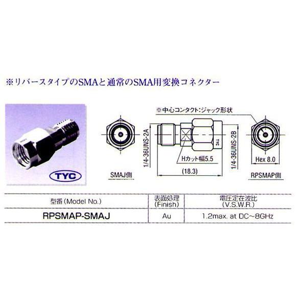 トーコネ（東洋コネクター） SMA型 中継用変換アダプター RPSMAP-SMAJ |  | 01