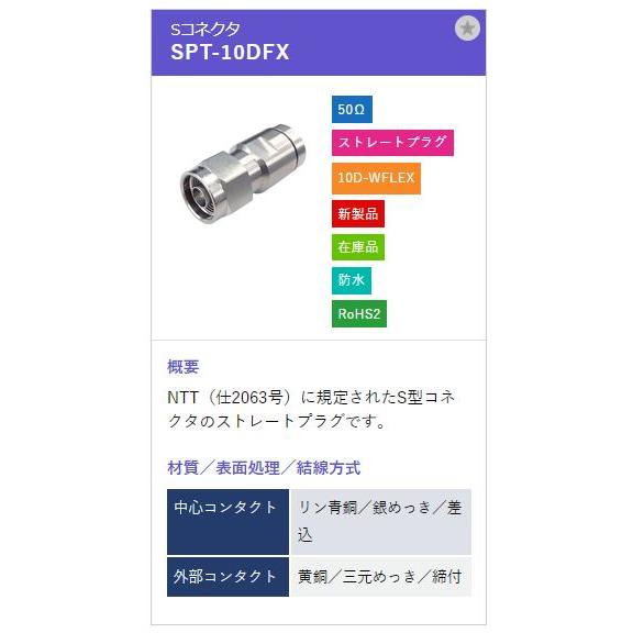 トーコネ（東洋コネクター）S型コネクタ SPT-10DFX |  | 01