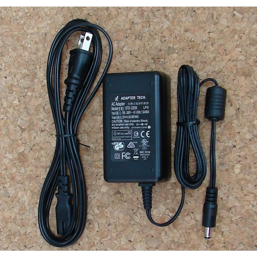海外/国内 スイッチング ＡＣアダプター STD-12030 12V 3A DCプラグ（外形5.5mm内径2.1mm）（Acケーブル1.8ｍ付き） |  | 01