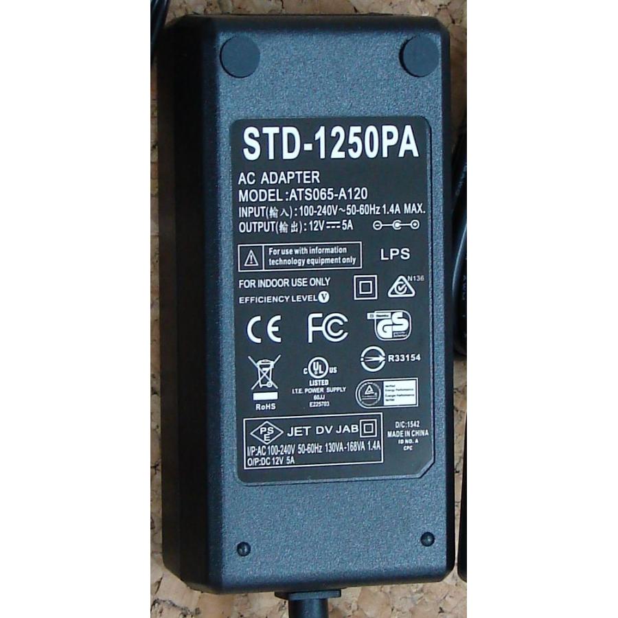海外/国内 スイッチング ＡＣアダプター    STD-1250PA 　 12 V　 5.0 A　 DCプラグ（外形5.5mm内径2.1mm）（ACーブル1.8ｍ付き） |  | 01