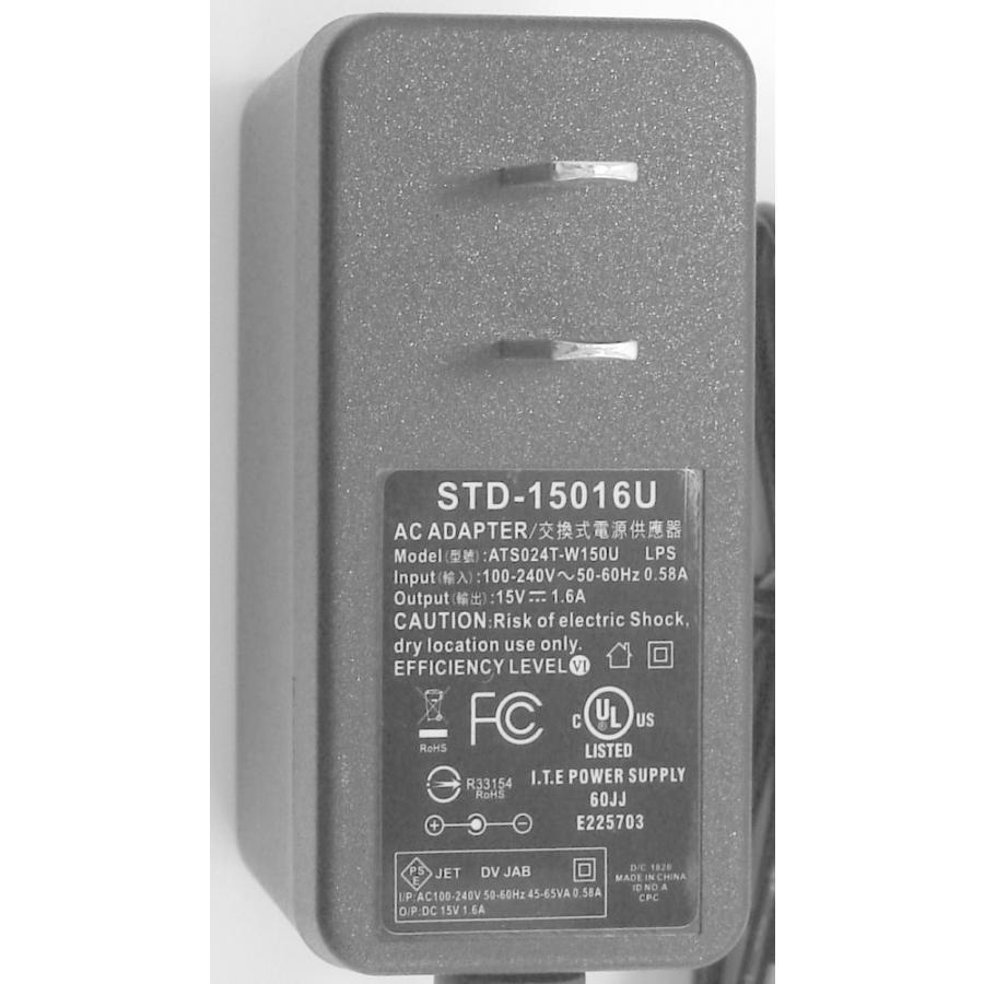 海外/国内 スイッチング ＡＣアダプター STD-15016U　15V　1.6 A DCプラグ（外形5.5mm内径2.1mm） |  | 01