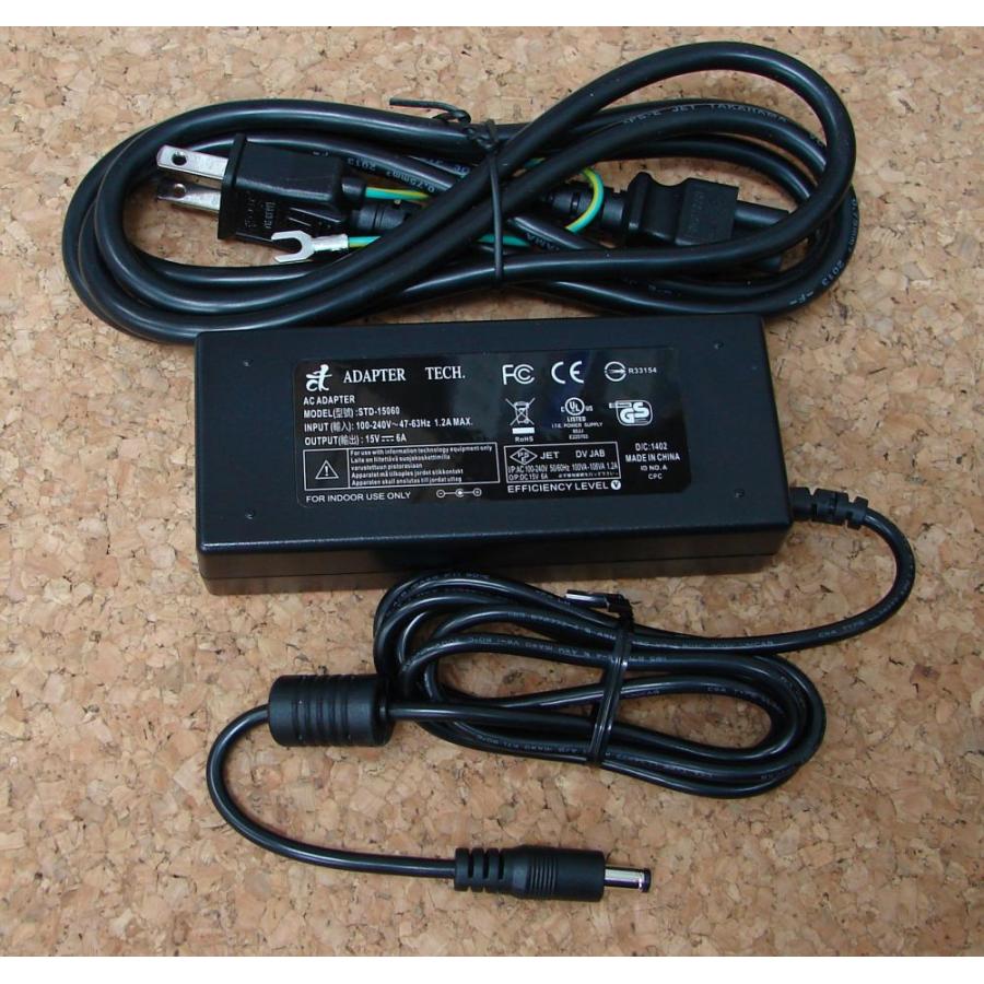 海外/国内 スイッチング ＡＣアダプター STD-15060　15V　6.0A DCプラグ（外形5.5mm内径2.1mm）（ACーブル1.8ｍ付き） 【在庫限りになりました】 | 
